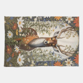 Deer Amid Daisy Blume Geschirrtuch (Horizontal)
