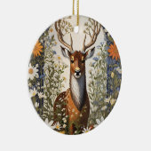 Deer Amid Daisy Blume Keramik Ornament (Rechts)