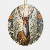 Deer Amid Daisy Blume Keramik Ornament (Links)