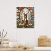 Deer Amid Daisy Blume Poster (Küche)