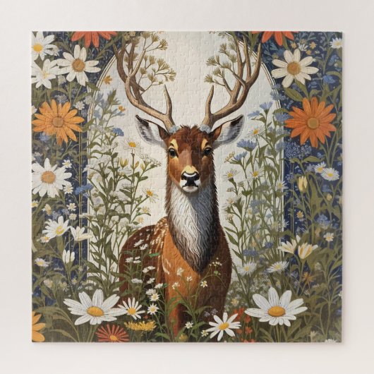 Deer Amid Daisy Blume Puzzle (Vertikal)