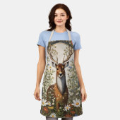 Deer Amid Daisy Blume Schürze (Getragen)