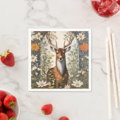 Deer Amid Daisy Blume Serviette (Beispiel)