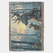 Deer and fawn at sunset decke (Vorderseite Vertikal)