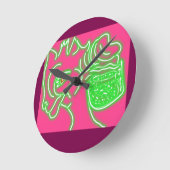 Deer and Its Magic Pearl Pouch Runde Wanduhr (Winkel)