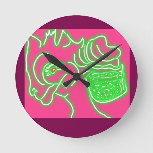 Deer and Its Magic Pearl Pouch Runde Wanduhr (Vorderseite)