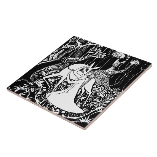DEER AND WOMAN DECORATIVE TILE FLIESE (Seite)