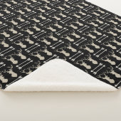 Deer Antler Arrow Pattern auf schwarz Sherpadecke (3/4)