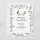 DEER ANTLER Baby Showeinladung - Junge Einladung (Vorderseite)