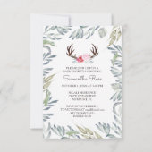 DEER ANTLER Baby Shower Invite, Girl Einladung (Vorderseite)