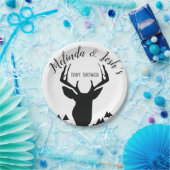Deer Antler Buck Wild Baby Shower Pappteller (Party)