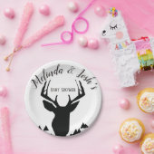 Deer Antler Buck Wild Baby Shower Pappteller (Party)
