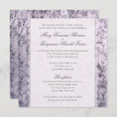 Deer Antler Damask Lilac Lila Wedding Einladung (Vorne/Hinten)