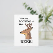 Deer Antler Funny Postkarte (Stehend Vorderseite)