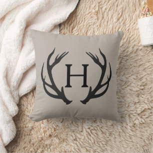 Deer Antler Monogram Kissen
