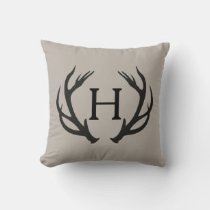 Deer Antler Monogram Kissen