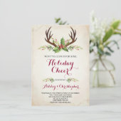Deer Antler Party Einladung - Weihnachten (Stehend Vorderseite)