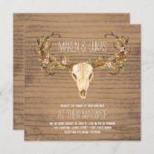 Deer Antler Skull Southwestern Wedding Einladung (Vorne/Hinten)