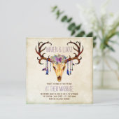 Deer Antler Southwestern Wedding Einladung (Stehend Vorderseite)