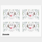 Deer Antler über Pop Mini Champagne Label Rechteckiger Aufkleber (Blatt)