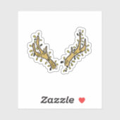 Deer Antlers and Ivy Aufkleber (Blatt)