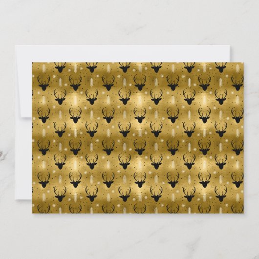 Deer Antlers Arrows Christmas Foto V2 Gold ID861 Einladung (Rückseite)