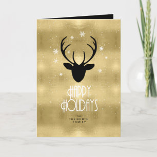 Deer Antlers Arrows Christmas Gold ID861 Feiertagskarte