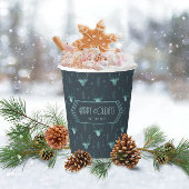 Deer Antlers Arrows Christmas Pattern Aquamarin ID Pappbecher