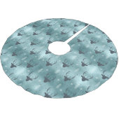 Deer Antlers Arrows Christmas Pattern Aquamarin ID Polyester Weihnachtsbaumdecke (Schrägansicht)