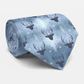 Deer Antlers Arrows Christmas Pattern Blue ID861 Krawatte (Gerollt)