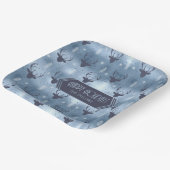 Deer Antlers Arrows Christmas Pattern Blue ID861 Pappteller (Gewinkelt)