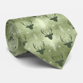 Deer Antlers Arrows Christmas Pattern Green ID861 Krawatte (Gerollt)