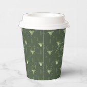 Deer Antlers Arrows Christmas Pattern Green ID861 Pappbecher (Rechts)