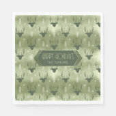 Deer Antlers Arrows Christmas Pattern Green ID861 Serviette (Vorderseite)