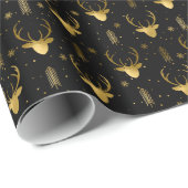 Deer Antlers Arrows Christmas Pattern V2 Gld ID861 Geschenkpapier (Rolleneckpunkt)