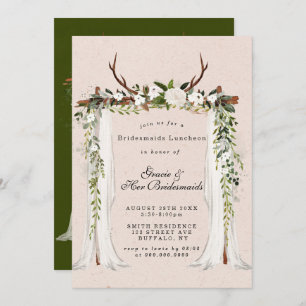 Deer Antlers Canopy Bridesmaids Luncheon Invites