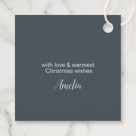 Deer Antlers Christmas Aquamarin ID861 Geschenkanhänger (Rückseite)