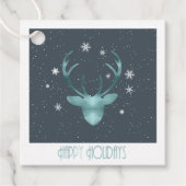 Deer Antlers Christmas Aquamarin ID861 Geschenkanhänger (Vorderseite)