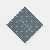 Deer Antlers Christmas Pattern Aquamarin ID861 Serviette (Ecke)