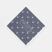 Deer Antlers Christmas Pattern Blue ID861 Serviette (Ecke)