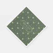 Deer Antlers Christmas Pattern Green ID861 Serviette (Ecke)