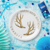 Deer Antlers Hunter Birthday Personalisierte Telle Pappteller (Party)