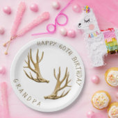 Deer Antlers Hunter Birthday Personalisierte Telle Pappteller (Party)