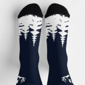 Deer Antlers Men's Crew Socks Blue and White Socken (Oben)