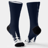Deer Antlers Men's Crew Socks Blue and White Socken (Gewinkelt)