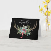 Deer Antlers mit Christmas Bouquet Karte (Gelbe Blume)