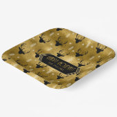 Deer Antlers Pfeile Weihnachtsmuster Gold ID861 Pappteller (Gewinkelt)