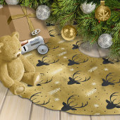 Deer Antlers Pfeile Weihnachtsmuster Gold ID861 Polyester Weihnachtsbaumdecke