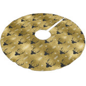 Deer Antlers Pfeile Weihnachtsmuster Gold ID861 Polyester Weihnachtsbaumdecke (Schrägansicht)