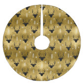 Deer Antlers Pfeile Weihnachtsmuster Gold ID861 Polyester Weihnachtsbaumdecke (Vorderseite)